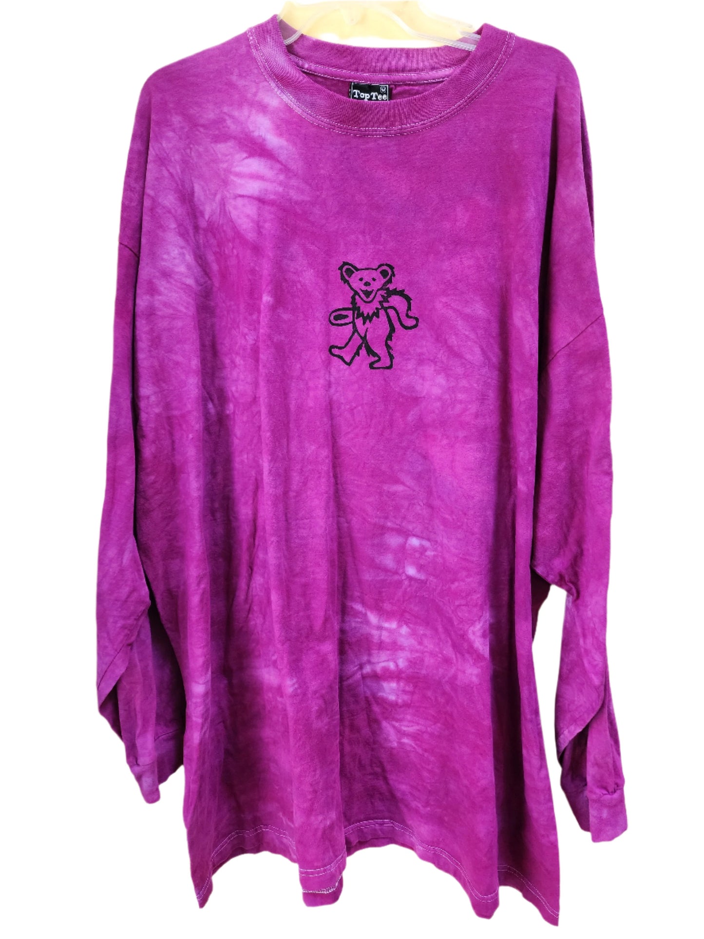 6X Raspberry Dream Dancing Bear Tie Dye Long Sleeve T-shirt