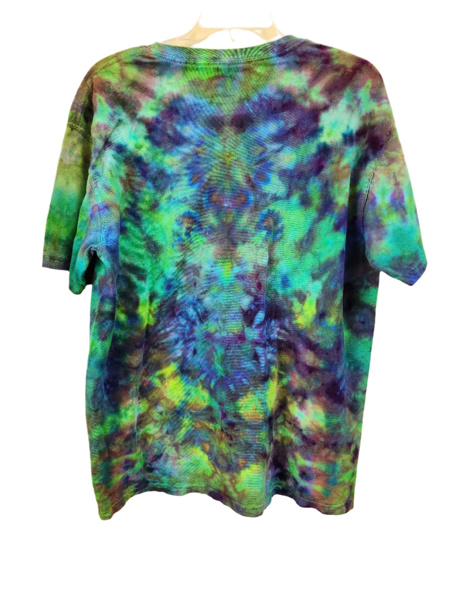 Large Green Purple Psychedelic Tie Dye T-Shirt