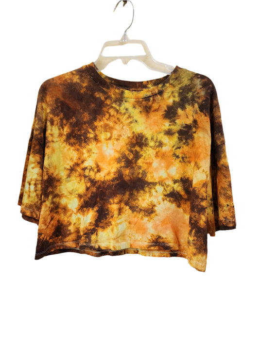 Small neutral vibe crop tshirt tie dye