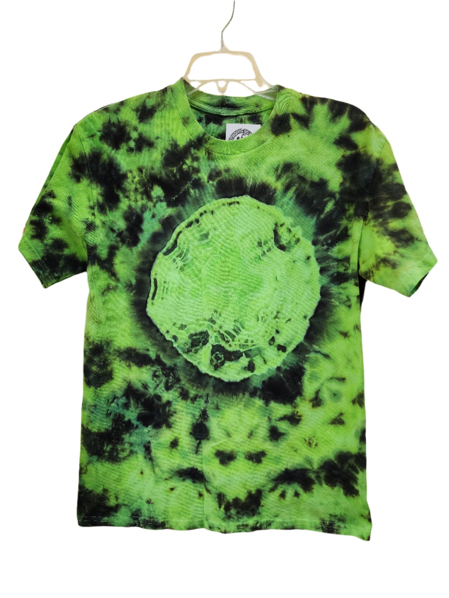 Small Portal lime pop green tie dye tshirt