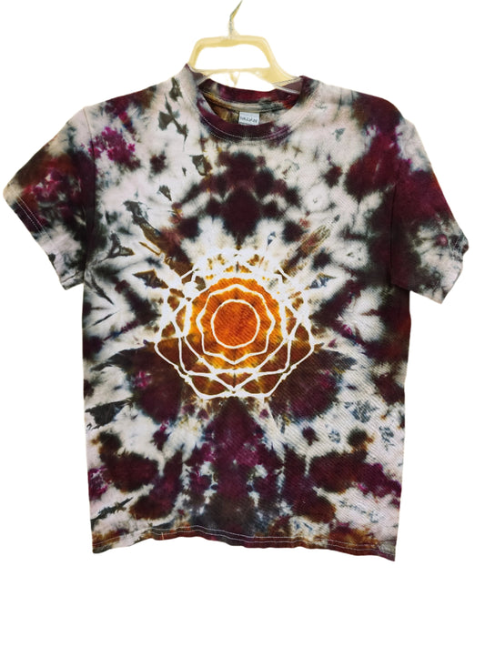 Youth Small neutral mandala tie dye tshirt