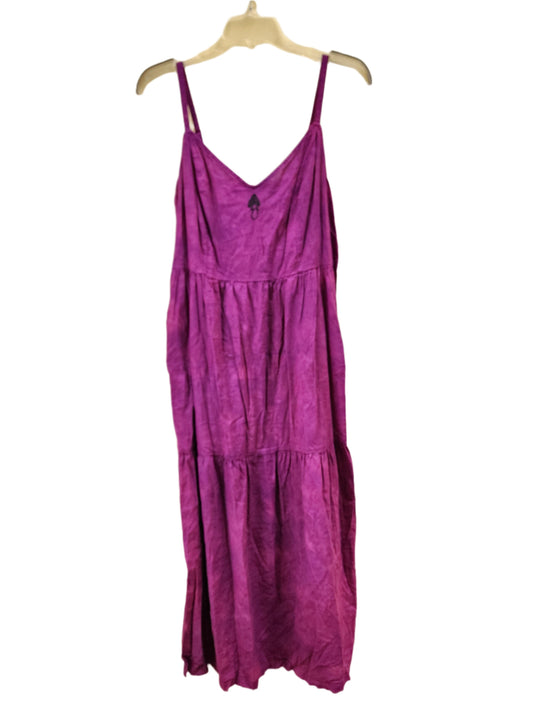 Medium mushroom raspberry tie dye maxi dress