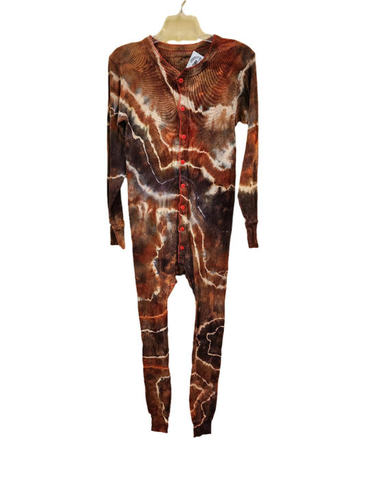 Small Neutral Geode Tie Dye Pajamas Union Suit