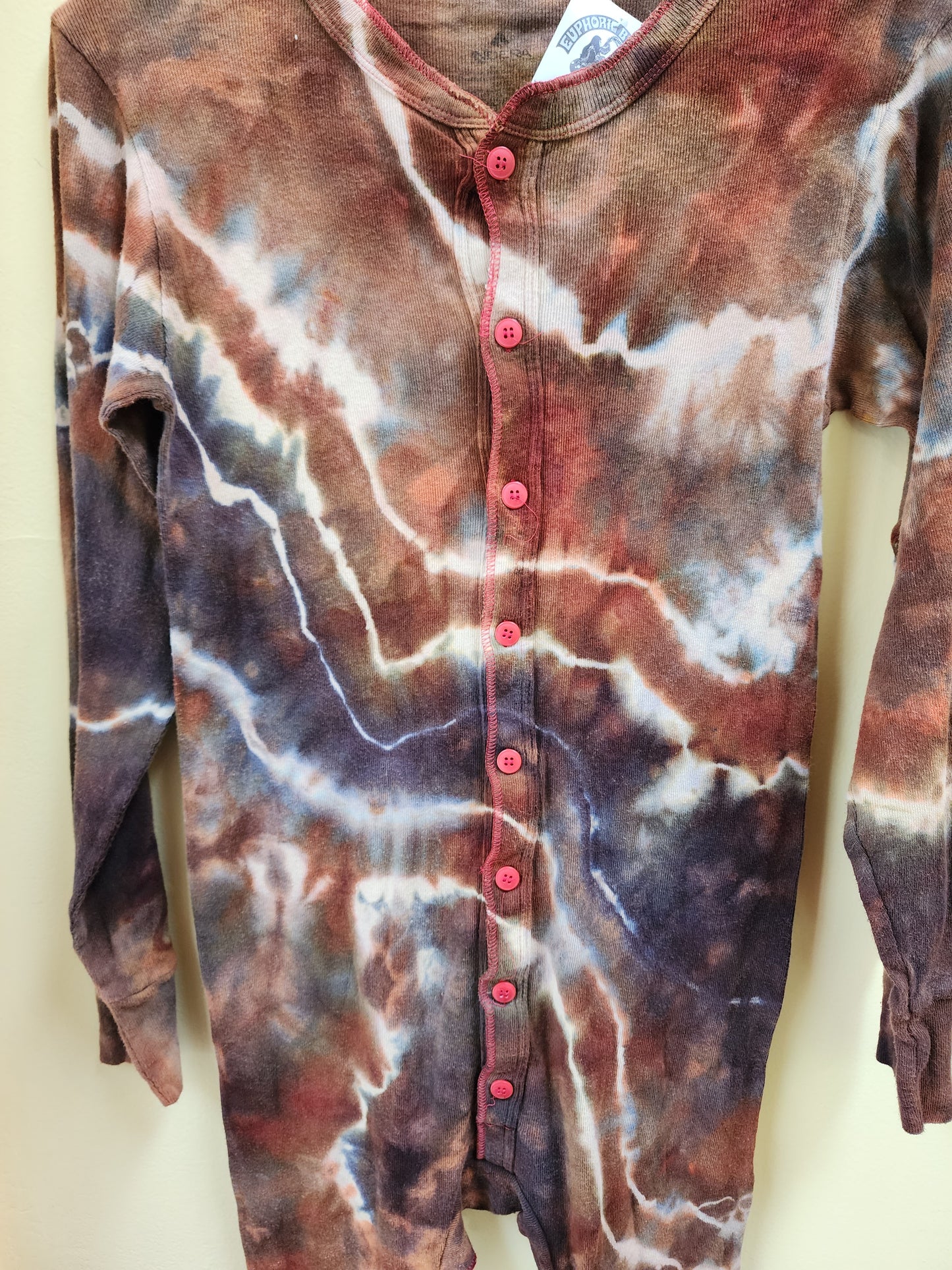 Small Neutral Geode Tie Dye Pajamas Union Suit