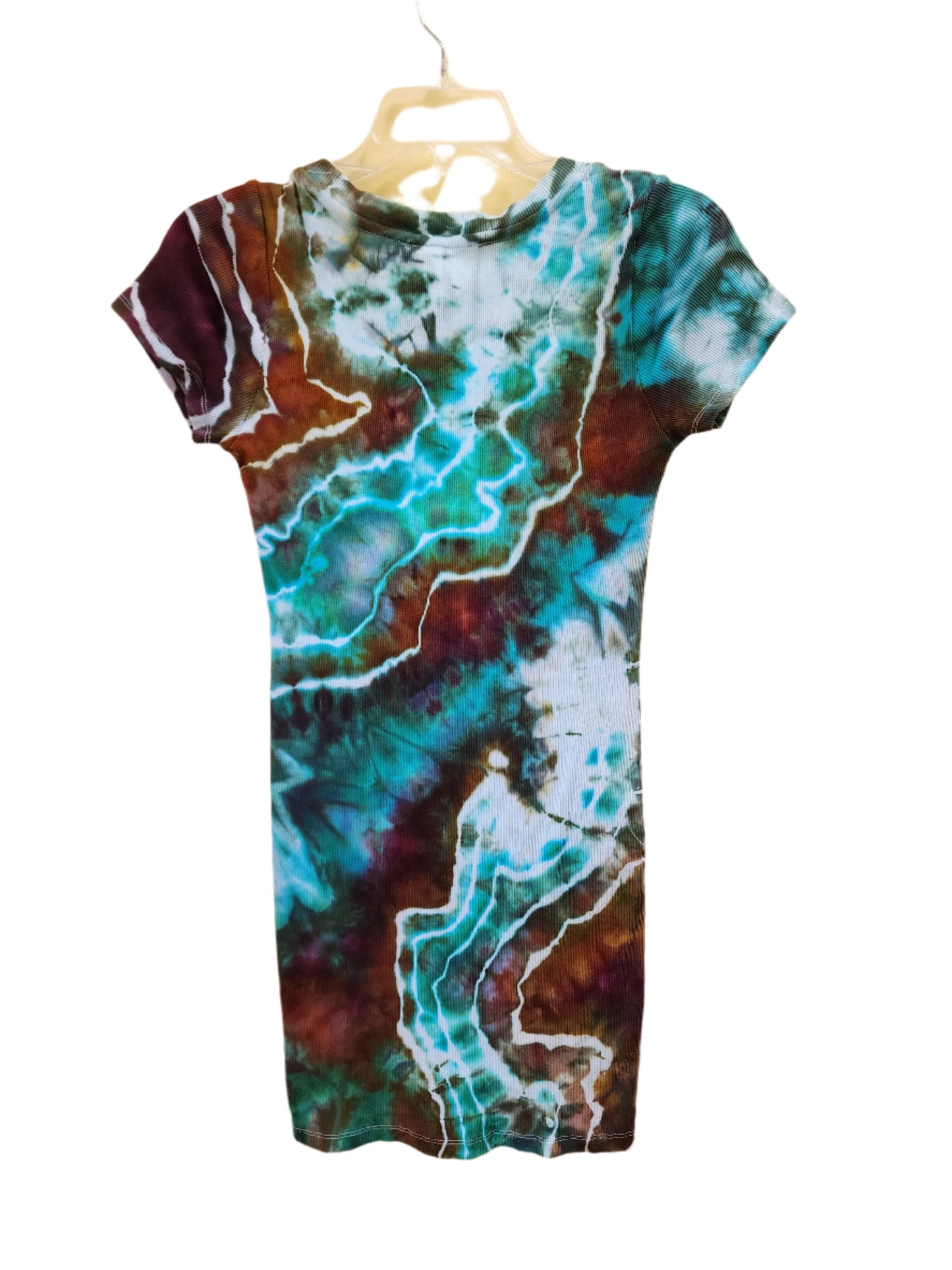 Large Blue neutral geode tie dye bodycon dress