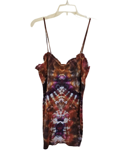 XL Neutral Psychedelic Tie Dye Dress