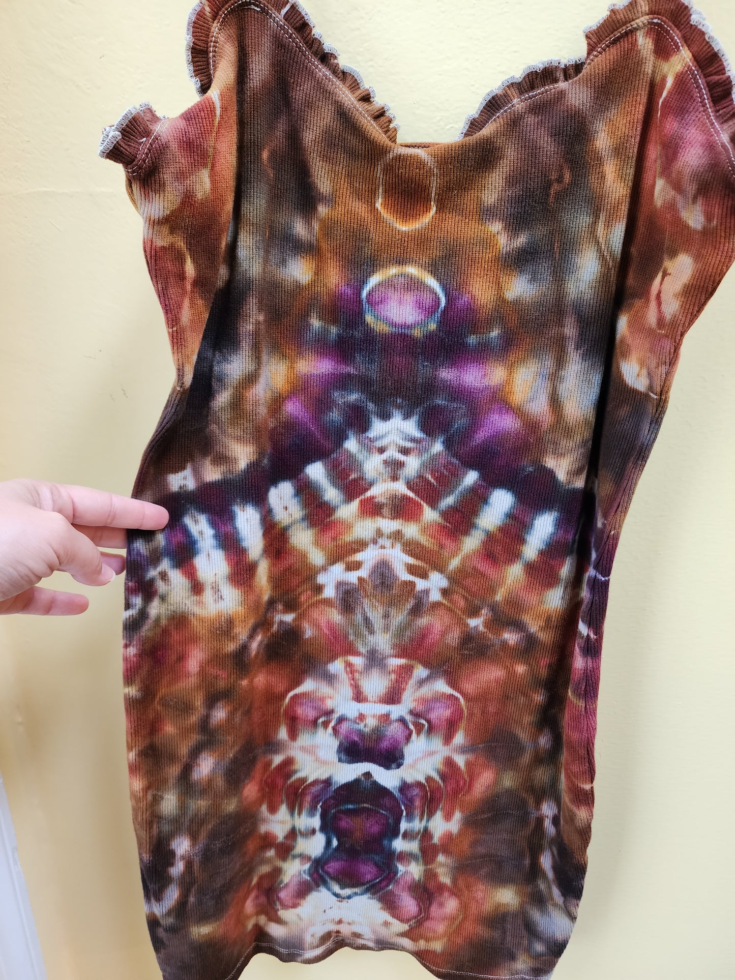 XL Neutral Psychedelic Tie Dye Dress