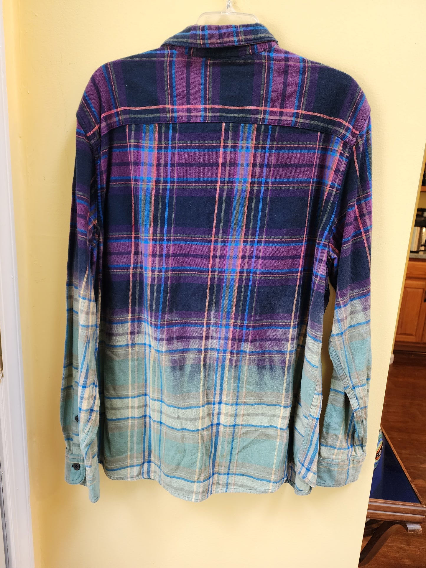 XL Multi Color Flannel Reverse Dye Button Down