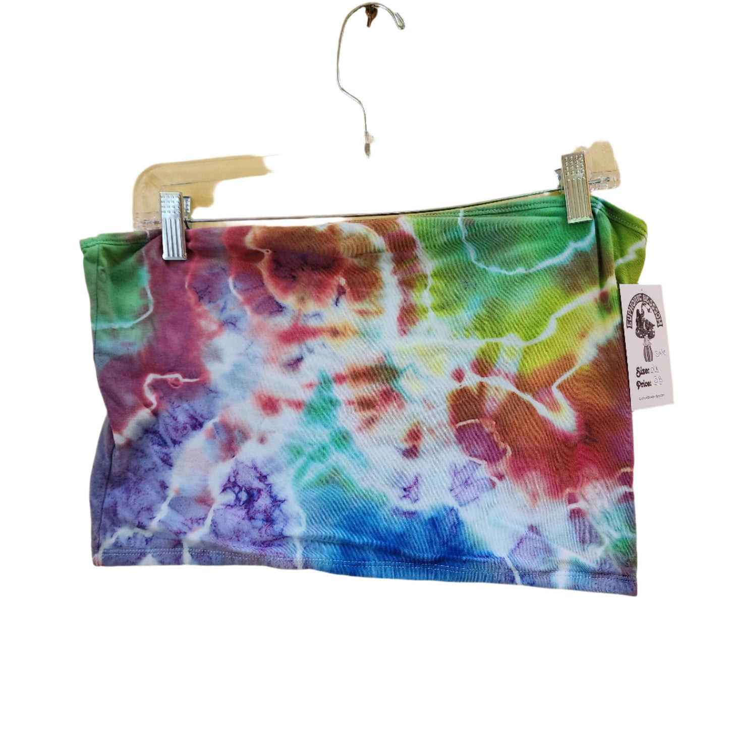 2x Multi Color Geode tie dye crop tube top