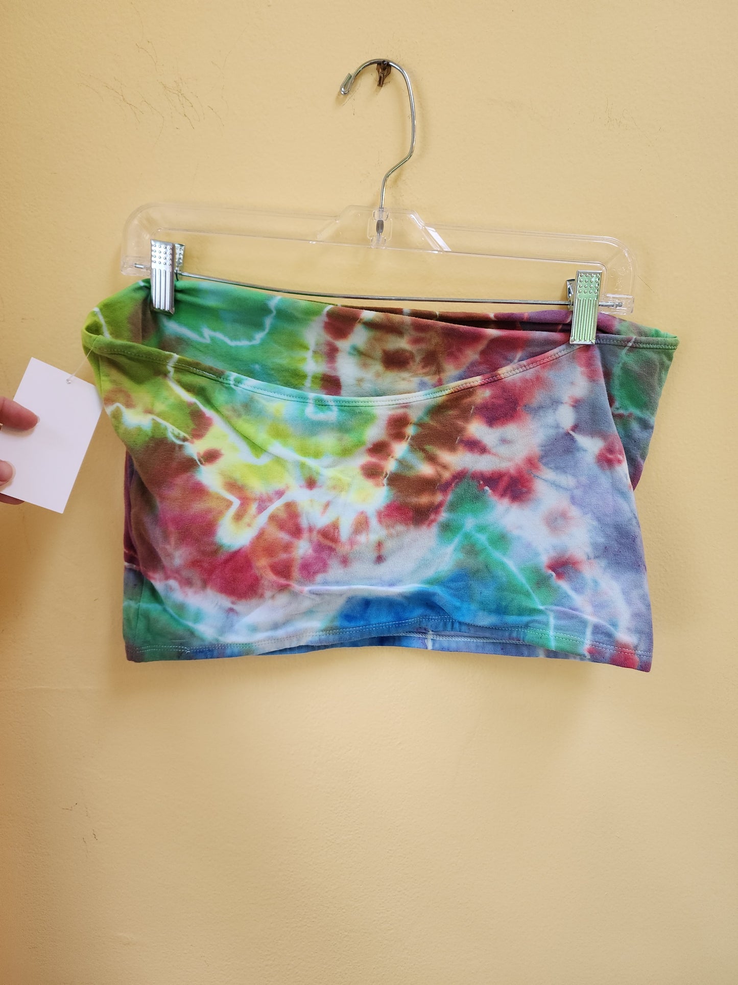 2x Multi Color Geode tie dye crop tube top