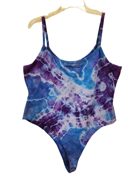 3x Blue Purple Tie Dye Bodysuit