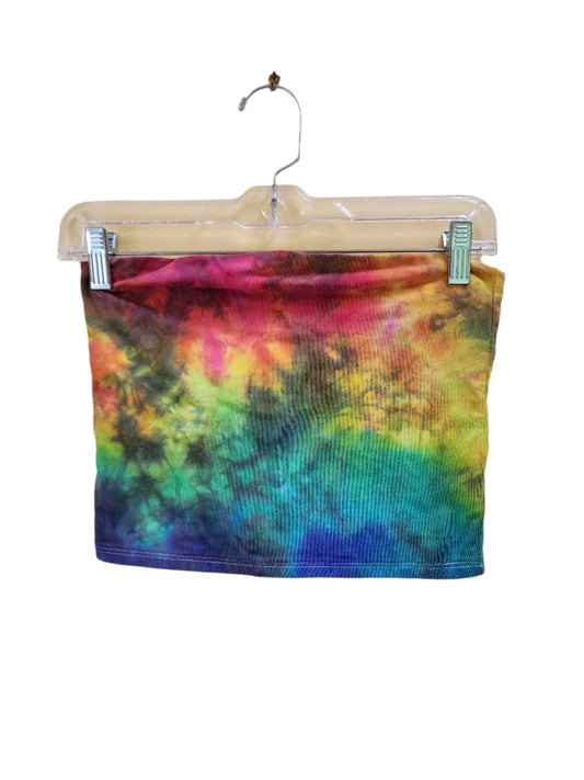 Medium melty rainbow tie dye tube crop top