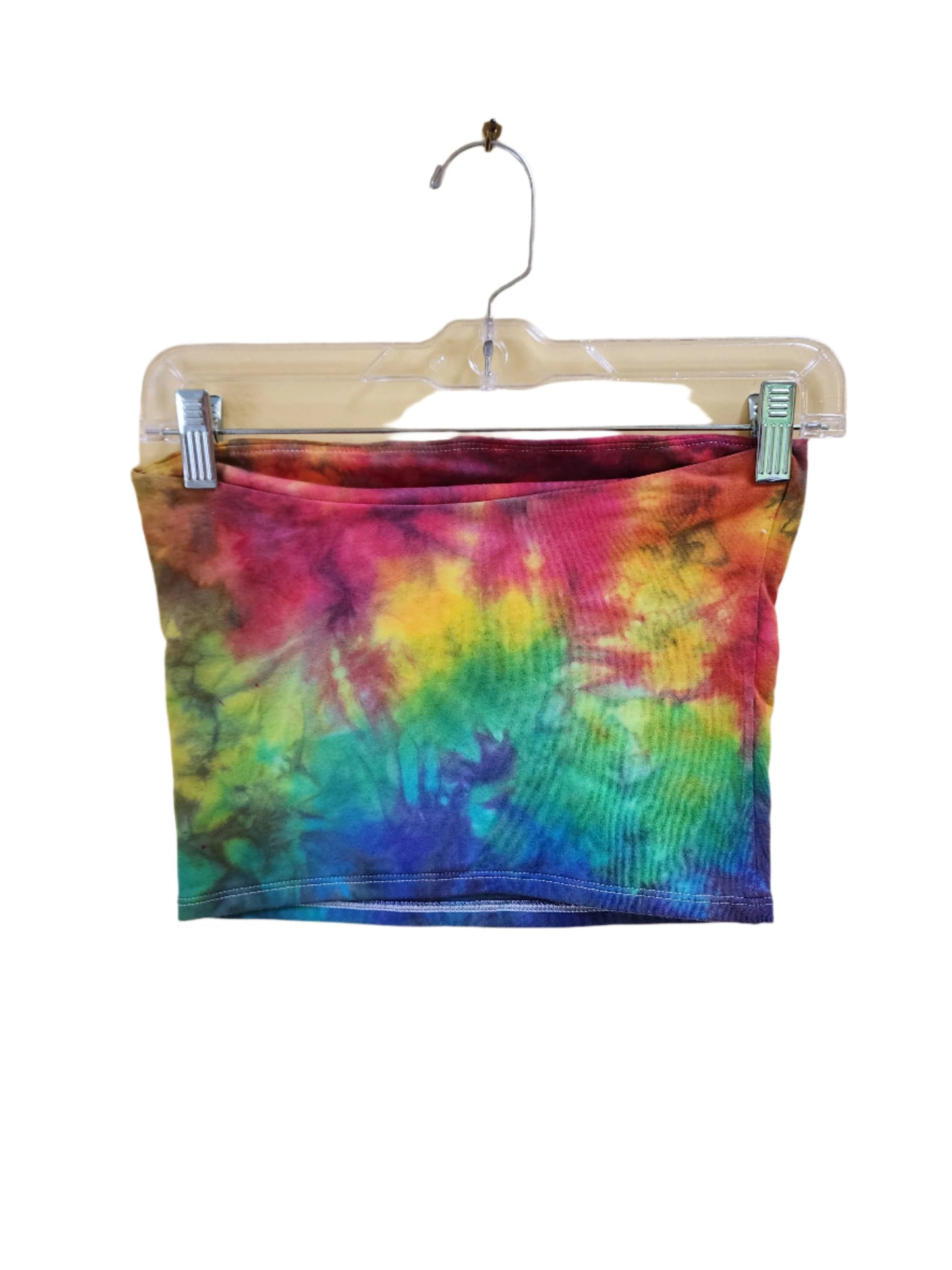 Medium melty rainbow tie dye tube crop top