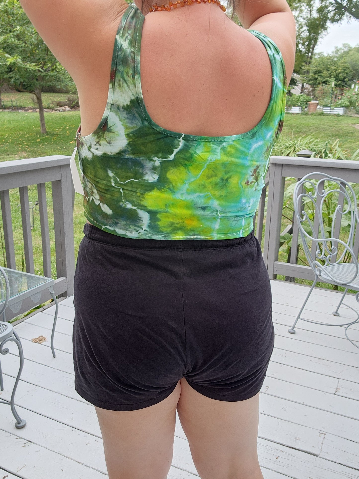 3X/4X Green Geode Crop Tank Top