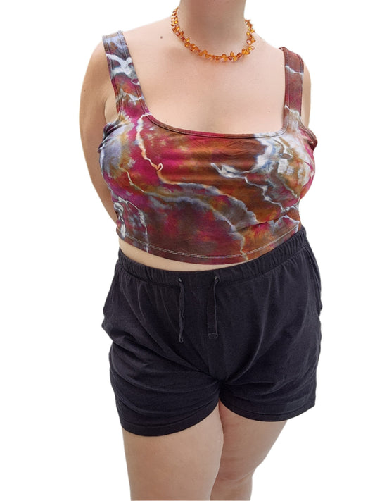 3x/4x neutral geode crop top tank