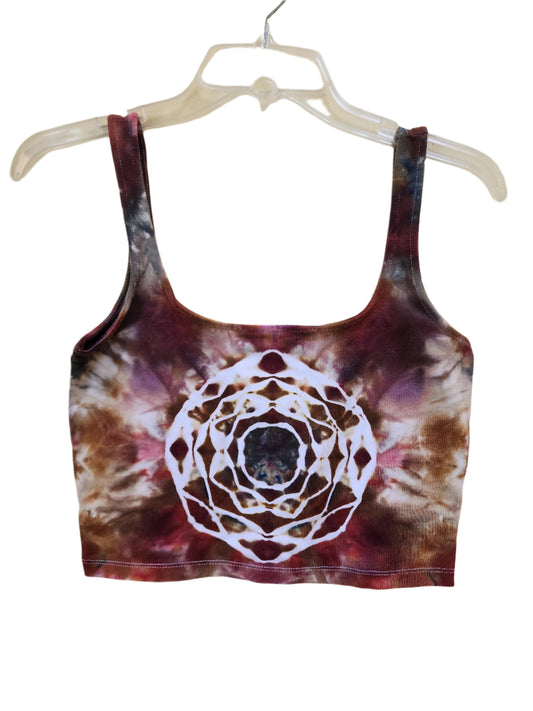 Medium Neutral Mandala Tie Dye Crop Top Tank