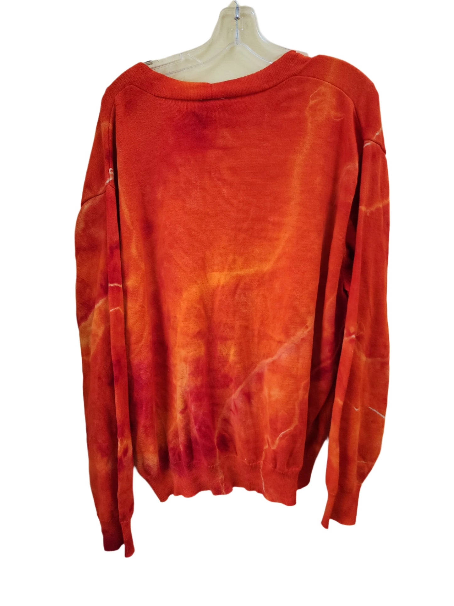 XL Vintage Orange Geode Tie Dye Cardigan