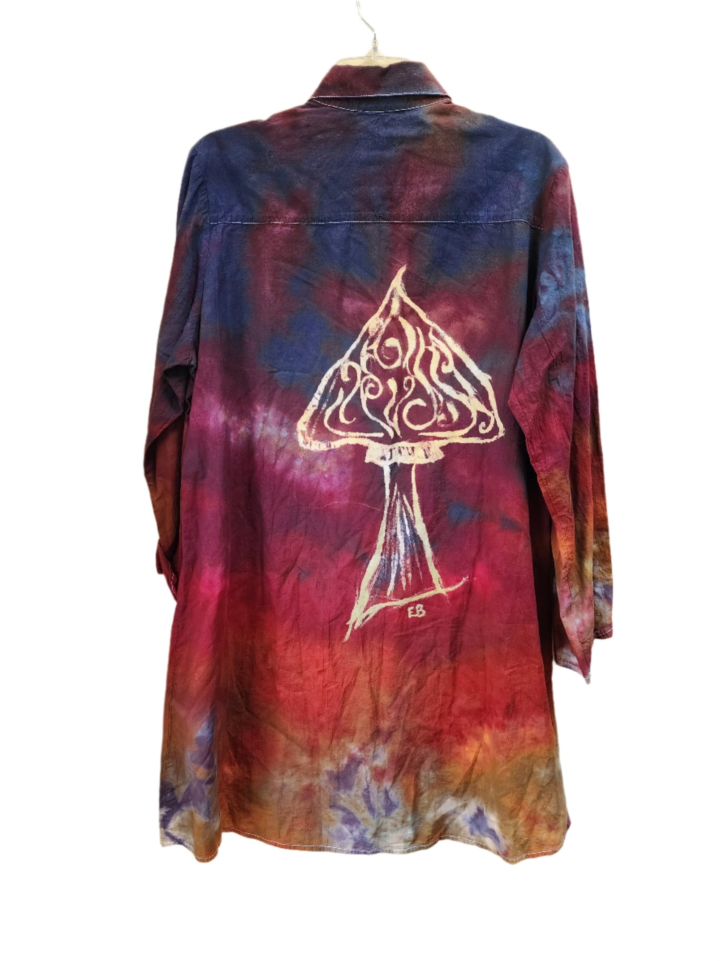 Large Boho Hand Painted Tie Dye Dress