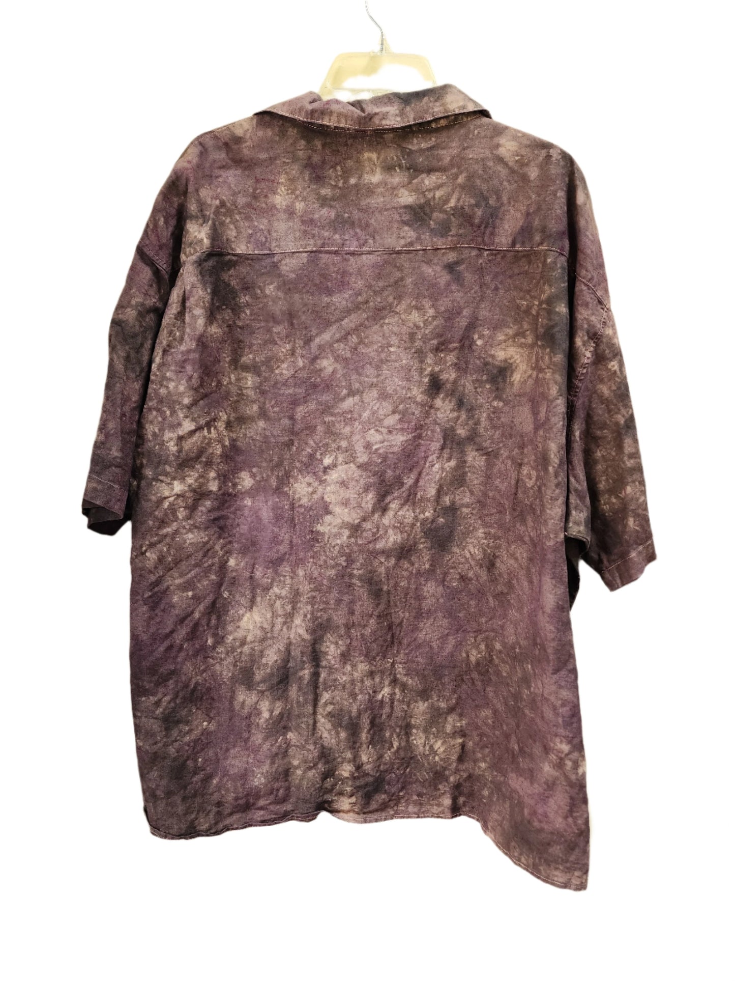 4x Brown Melty Tie Dye Button Down Shirt