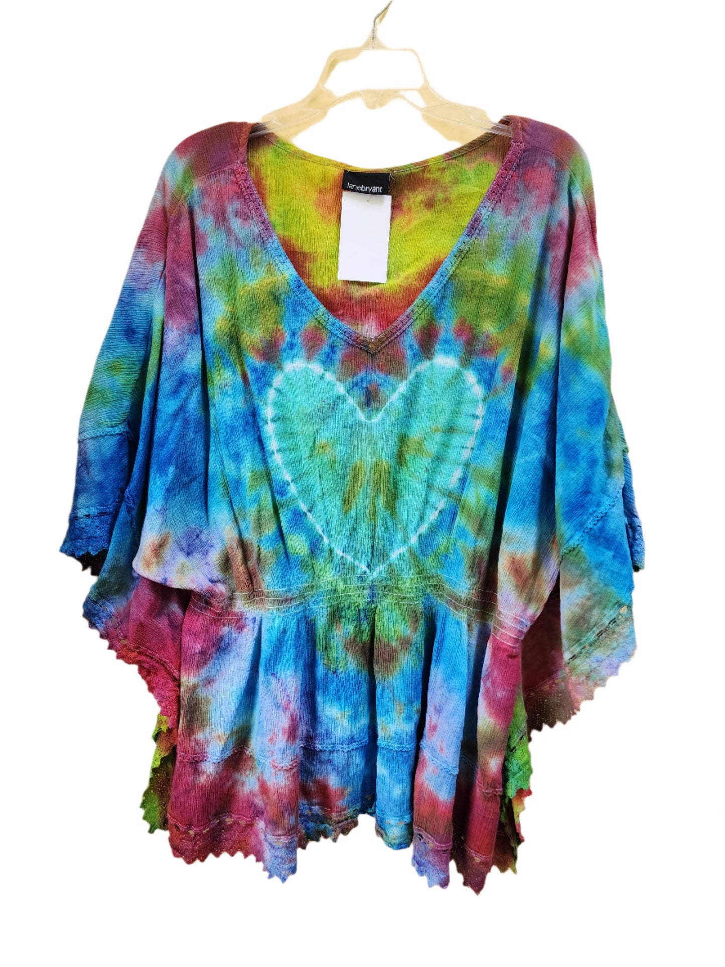 4x Heart Rainbow Tie Dye Blouse