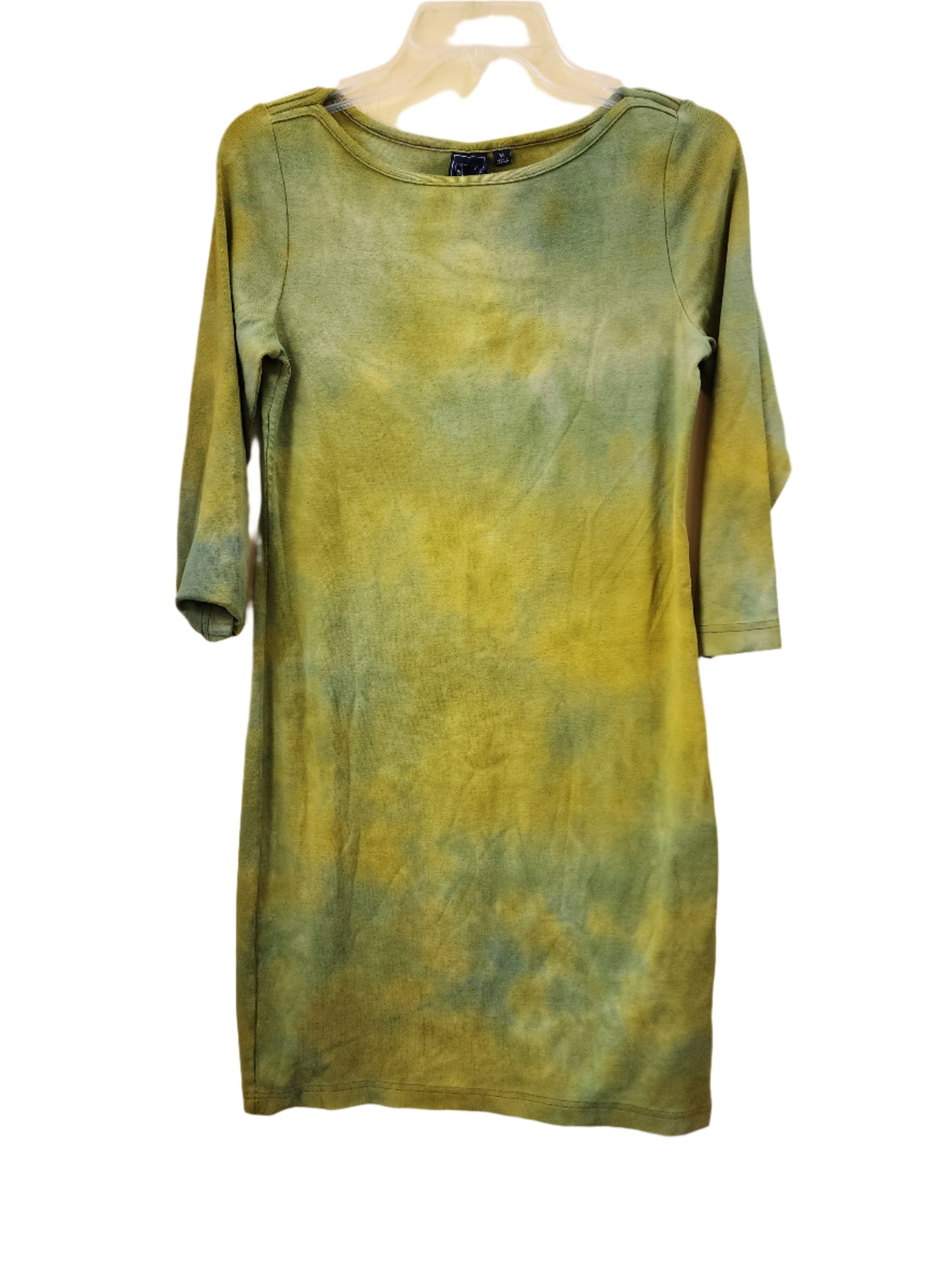 Medium Melty Green Vibe Tie Dye 3/4 sleeve dress