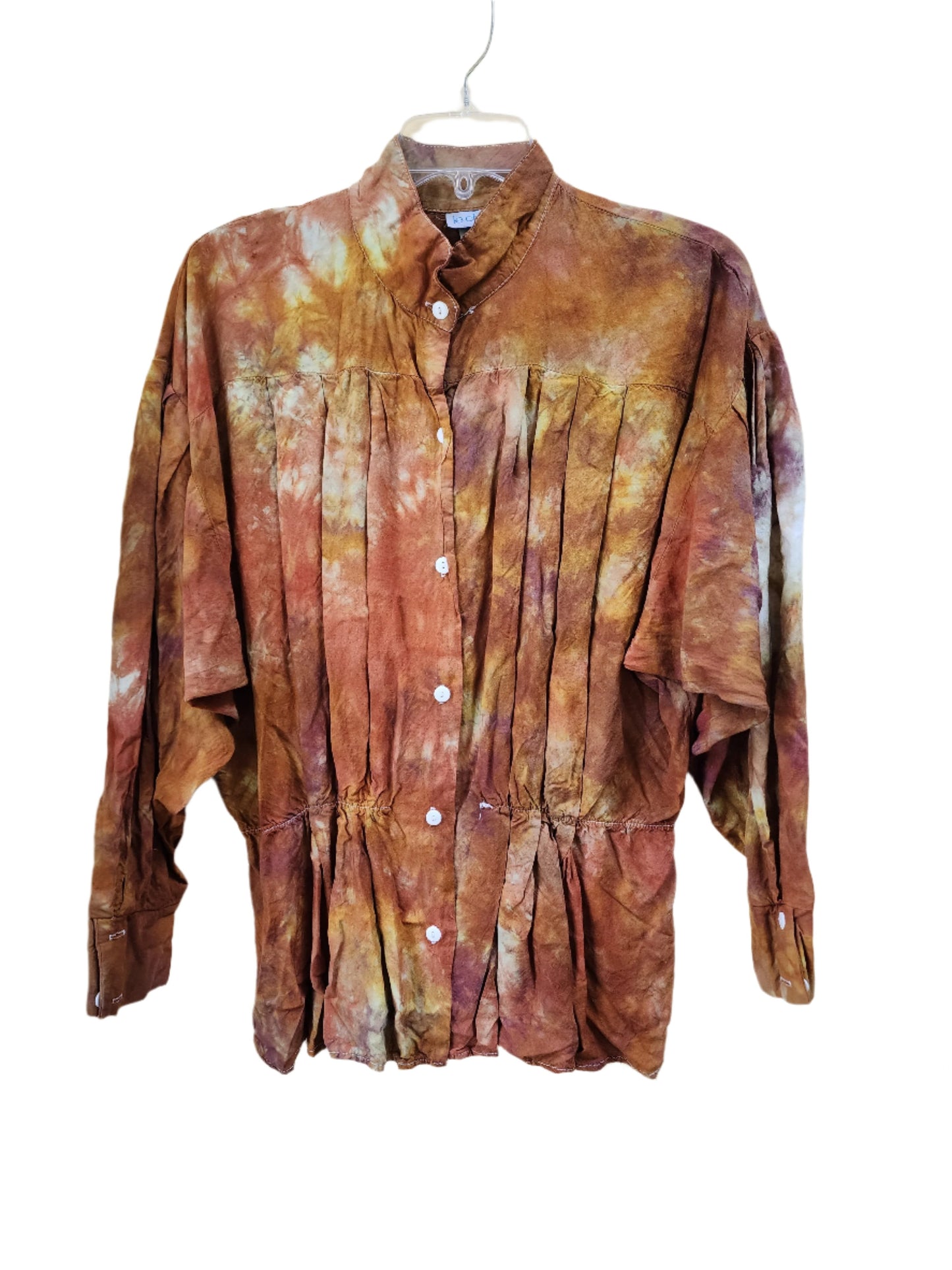 Large Vintage 80s/90s Tie Dye Melt Blouse