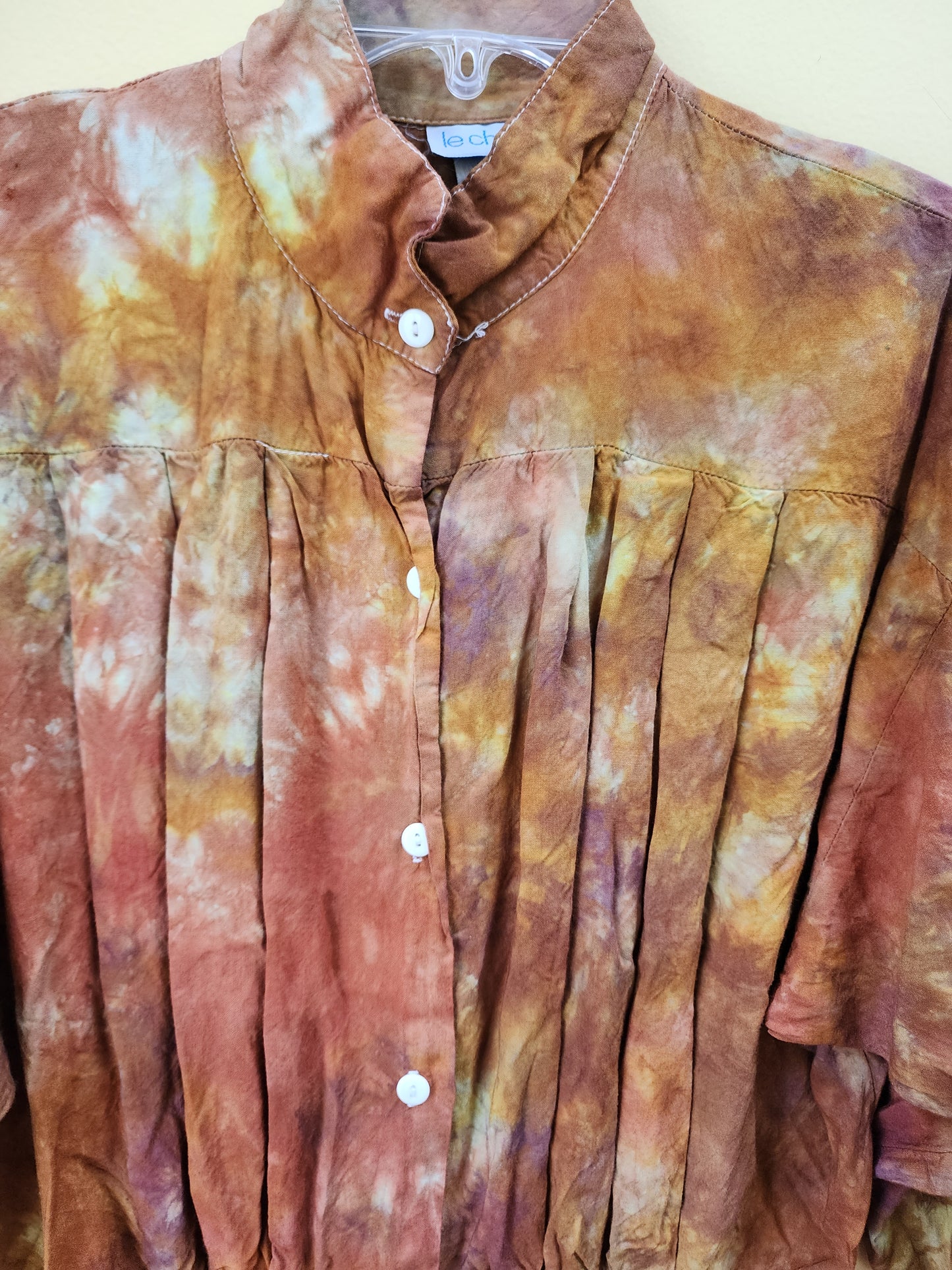 Large Vintage 80s/90s Tie Dye Melt Blouse