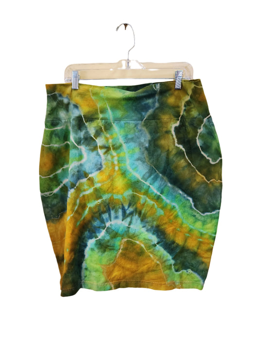 2x Earthy Green Geode Tie Dye Skirt