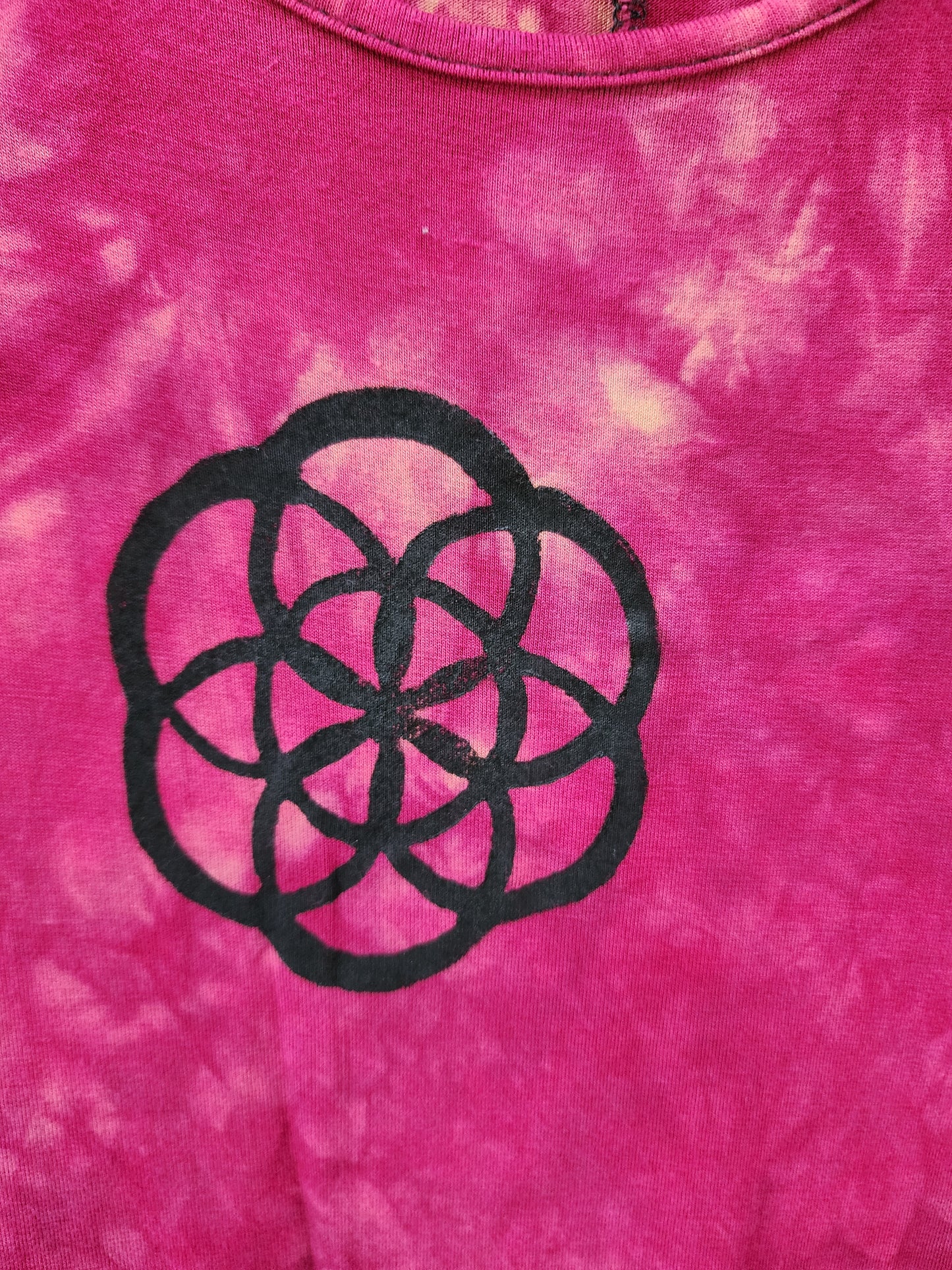 2x Flower of Life Raspberry melt tie dye dress