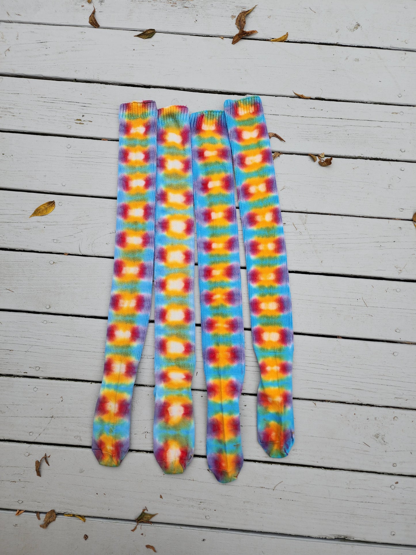 Bright Vibe Tie Dye Thigh High Socks