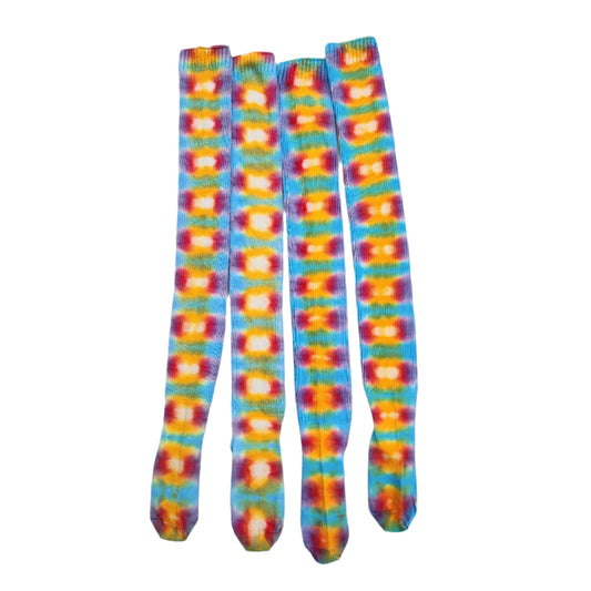 Bright Vibe Tie Dye Thigh High Socks