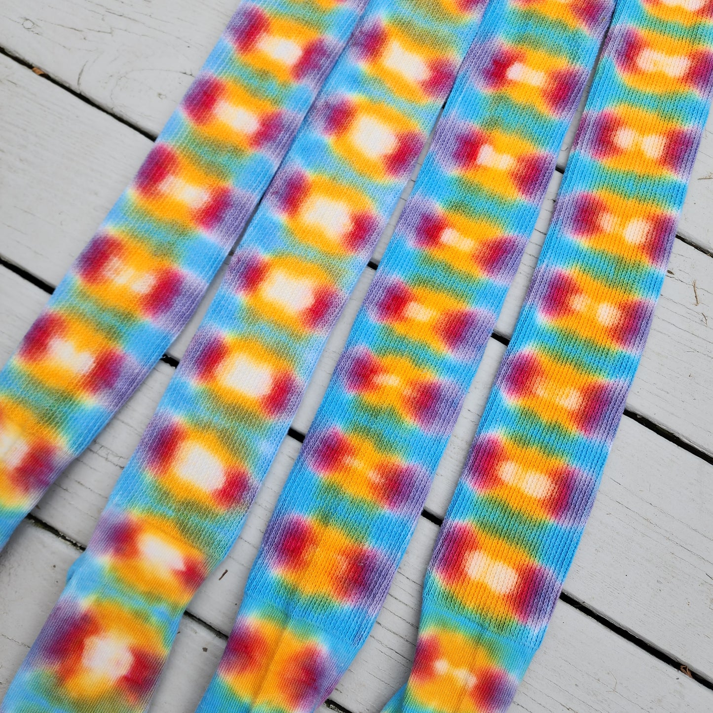 Bright Vibe Tie Dye Thigh High Socks