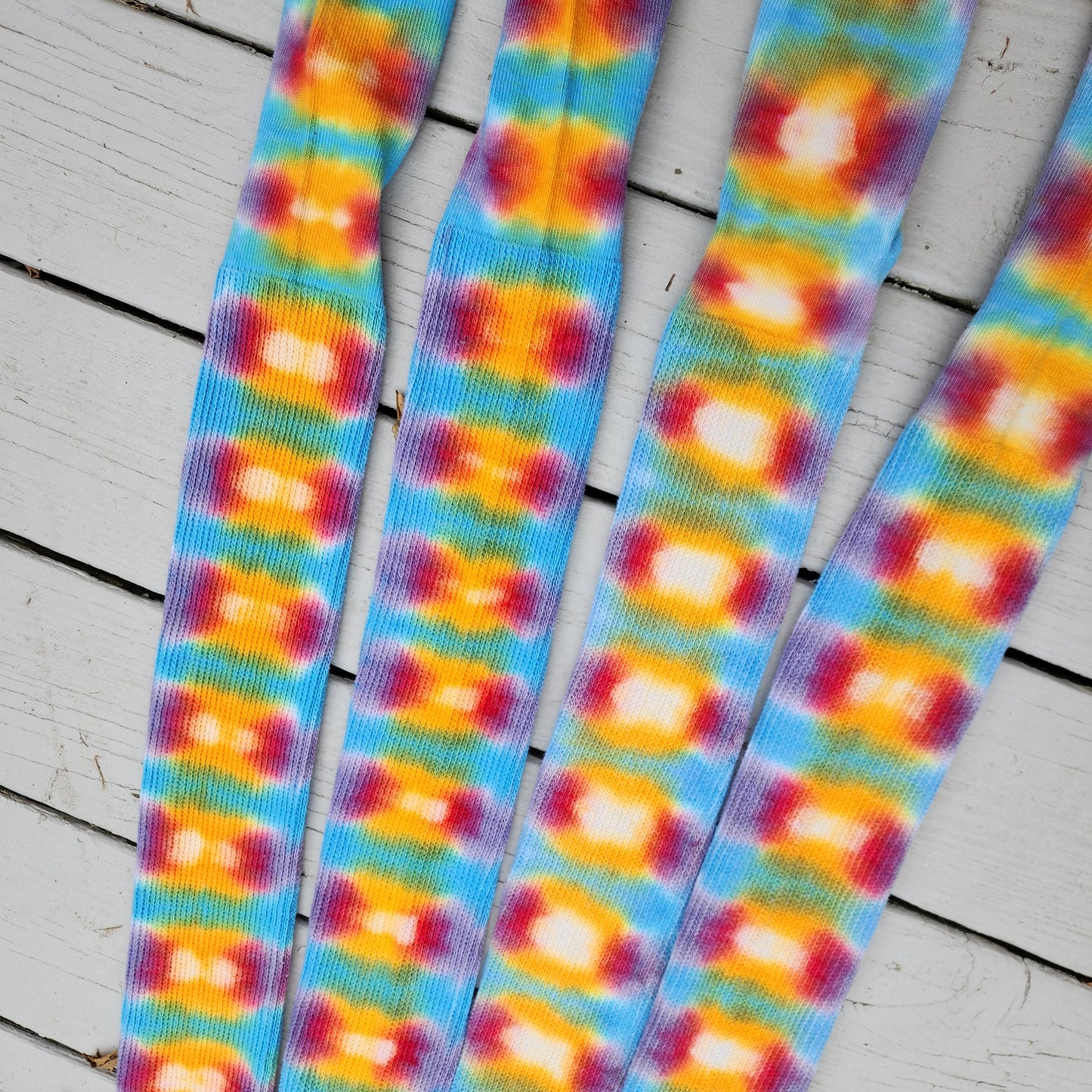 Bright Vibe Tie Dye Thigh High Socks