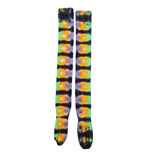 Spooky Tie Dye Thigh High Socks