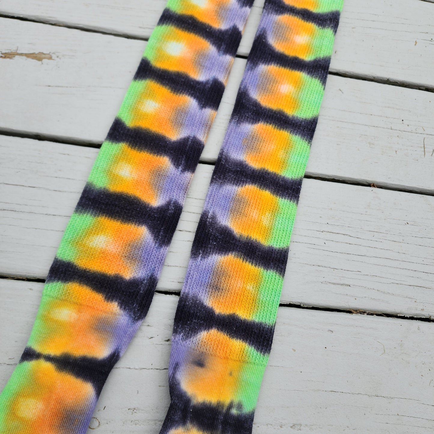 Spooky Tie Dye Thigh High Socks