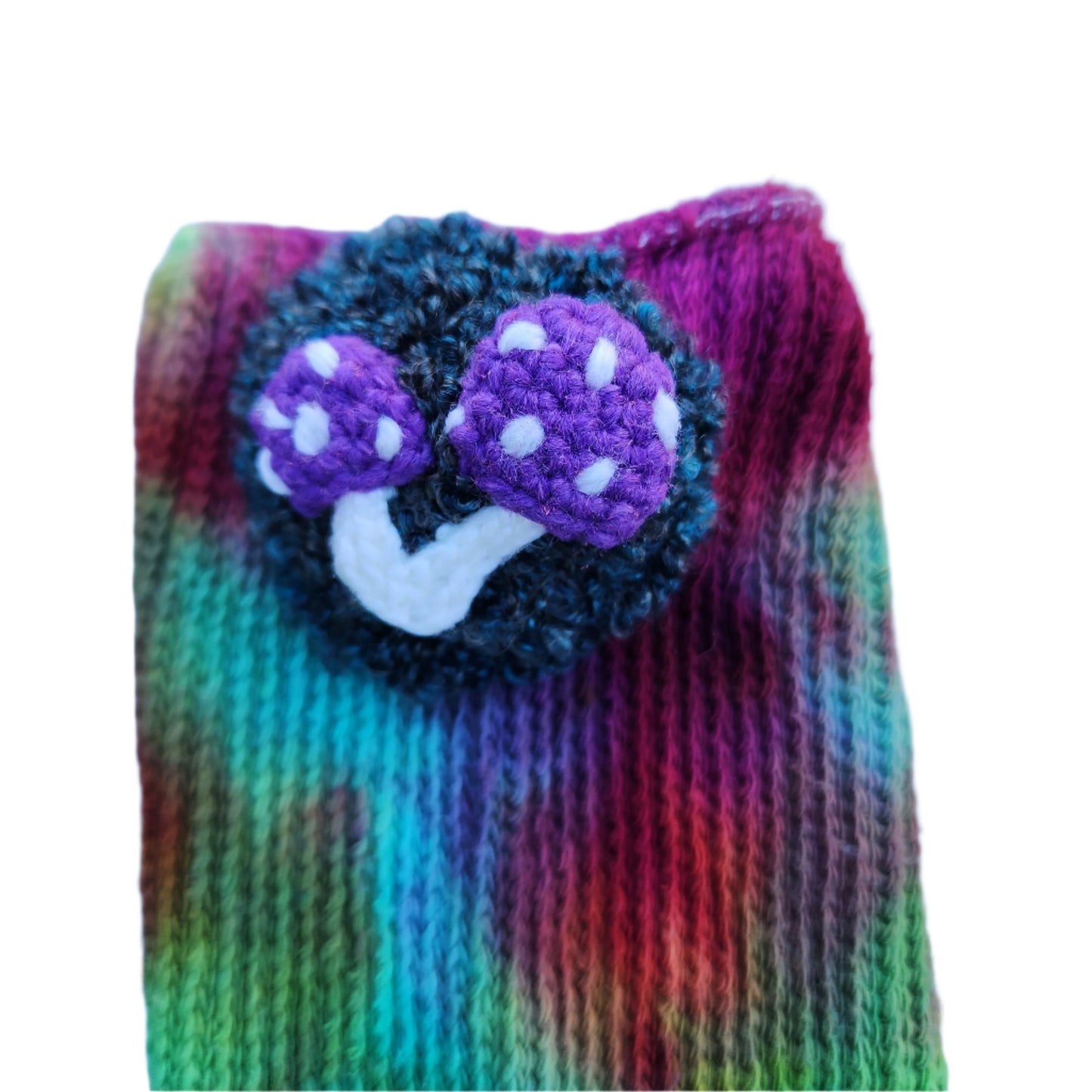 Mushroom Crochet Rainbow Tie Dye Thigh Highs