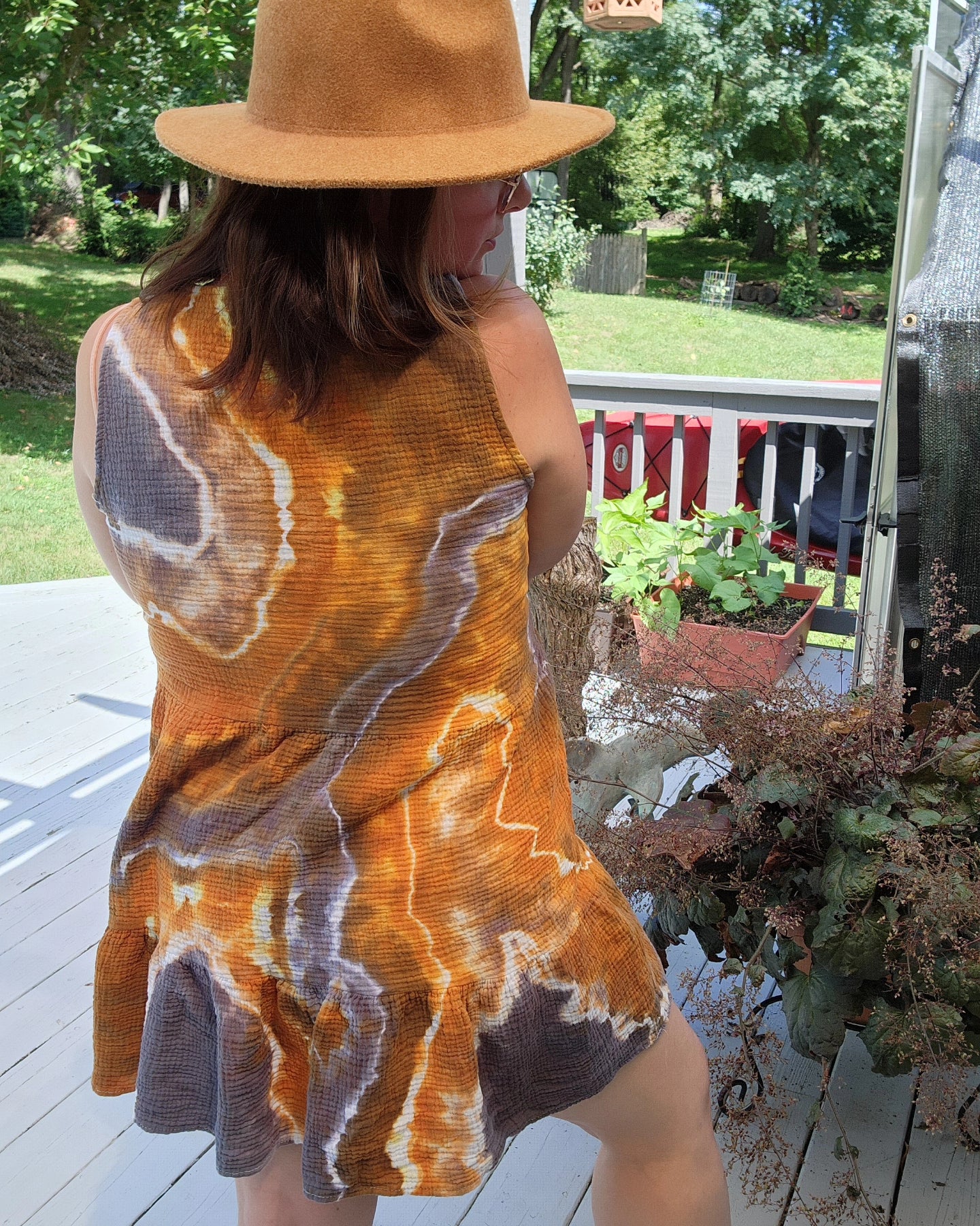 Large Neutral Geode Tie Dye Dress