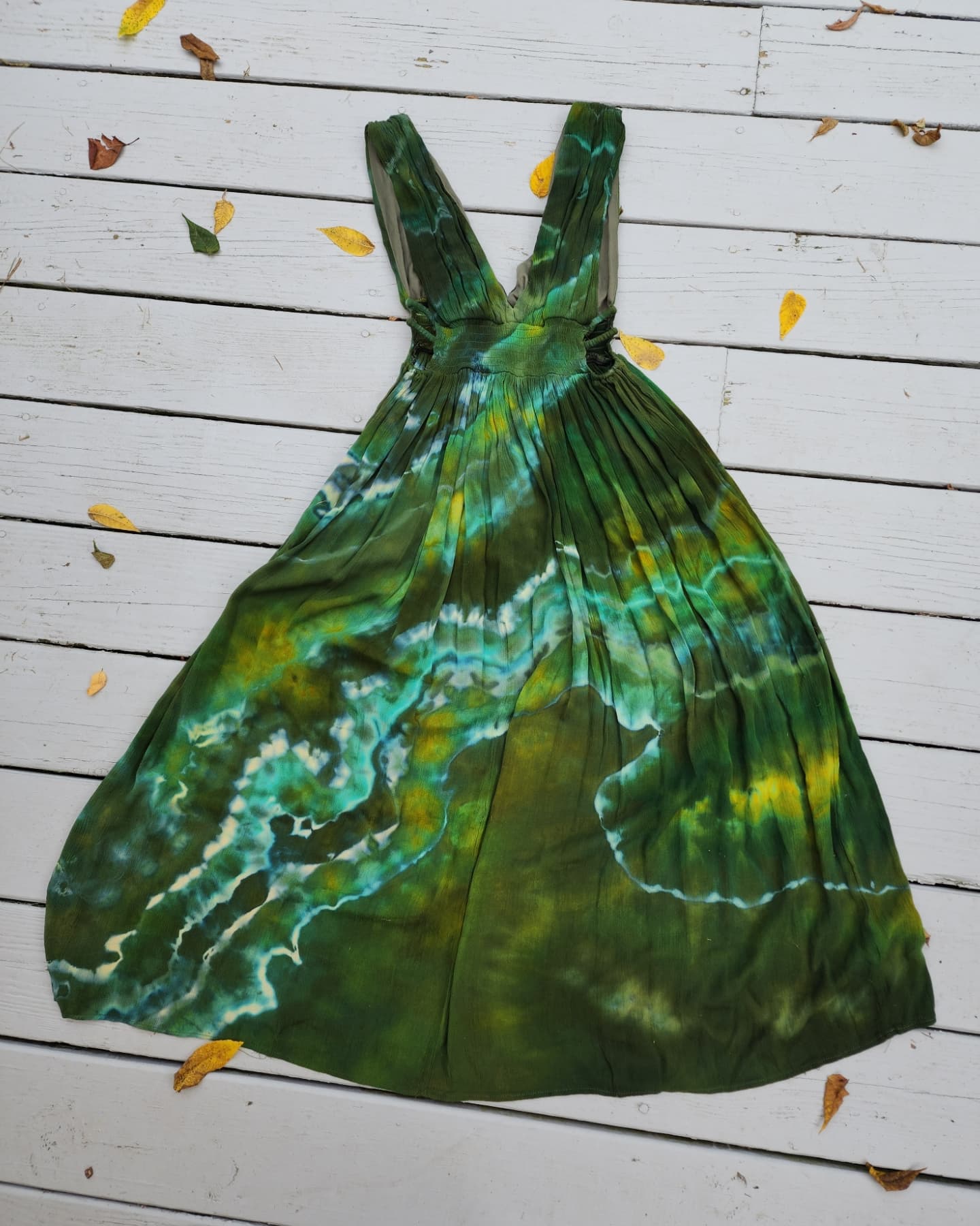 Medium Green Earth Geode Maxi boho dress