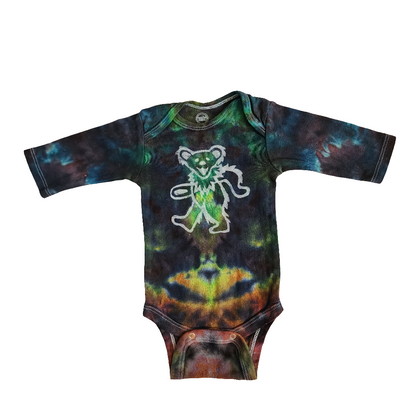 Dancing Bear Tie Dye Baby Onesie 0-3 Months