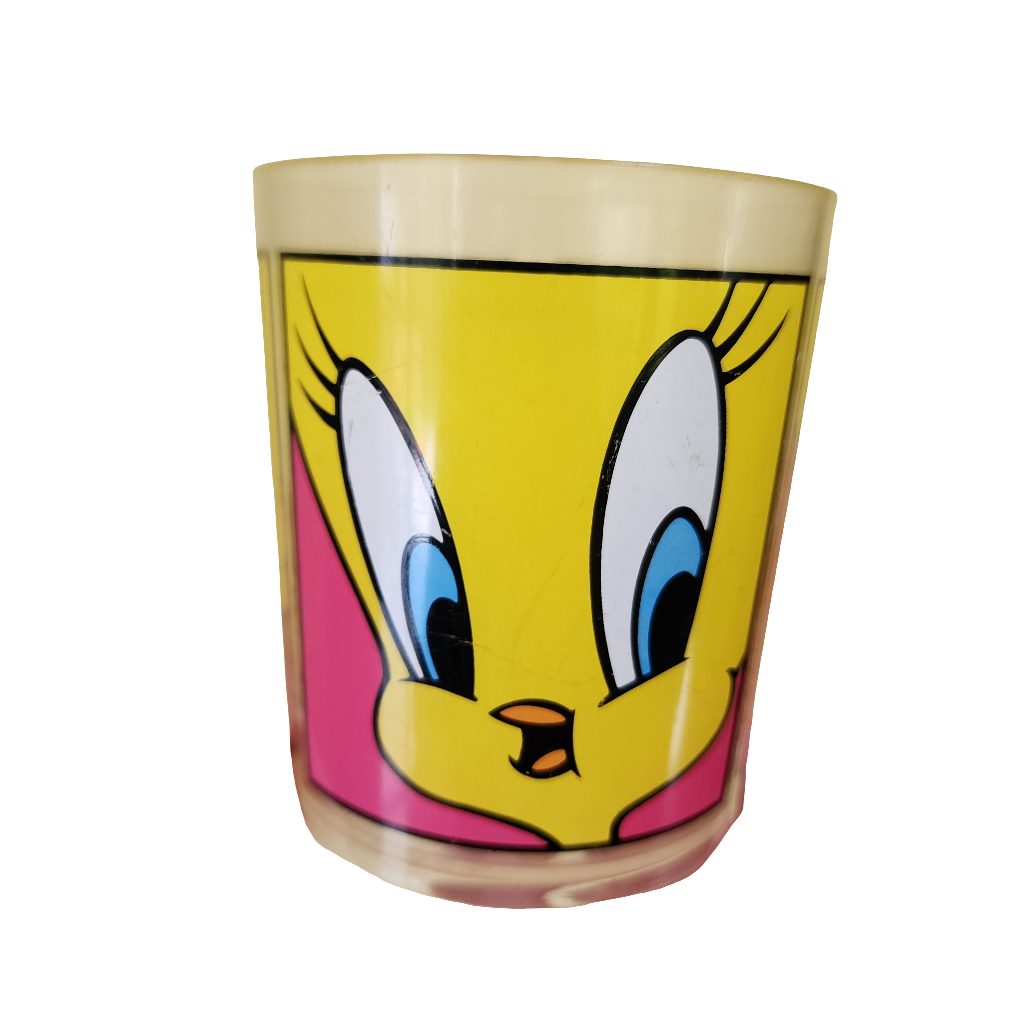 Vintage 1991 Tweety Bird Plastic Drinking Cup 90s Nostalgic Drinkware