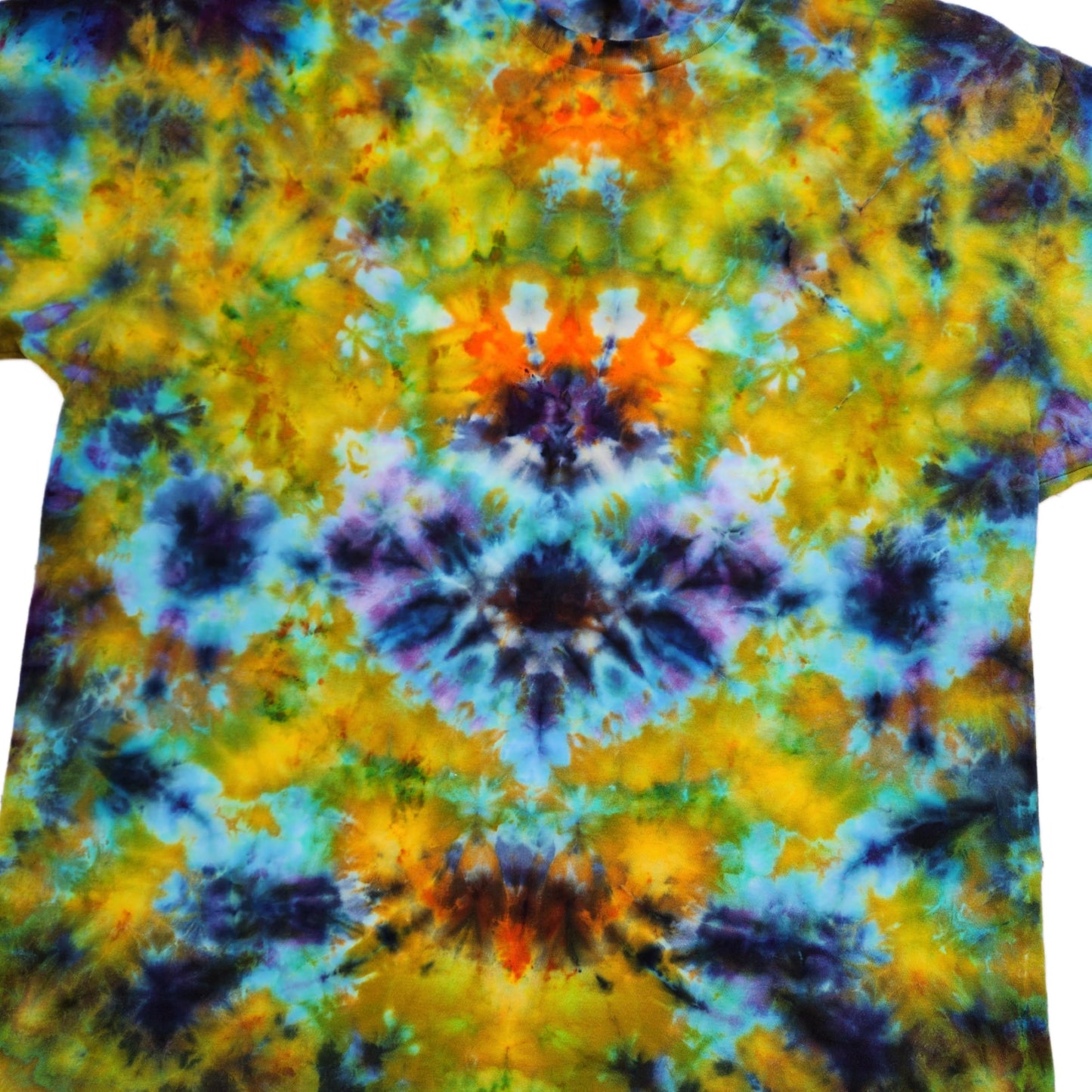 2x psychedelic blue earthy ice dyed tie dye unisex t-shirt