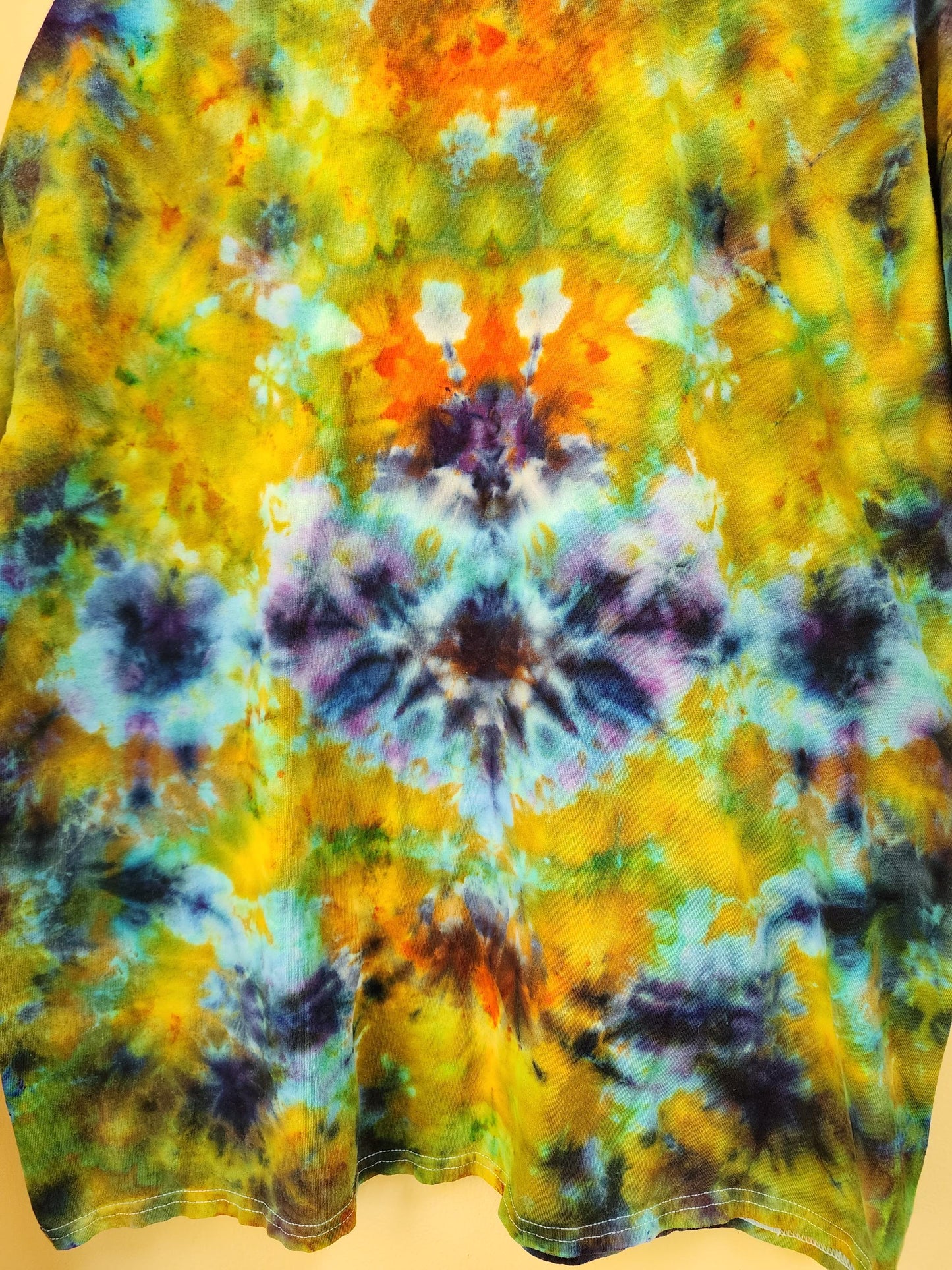 2x psychedelic blue earthy ice dyed tie dye unisex t-shirt