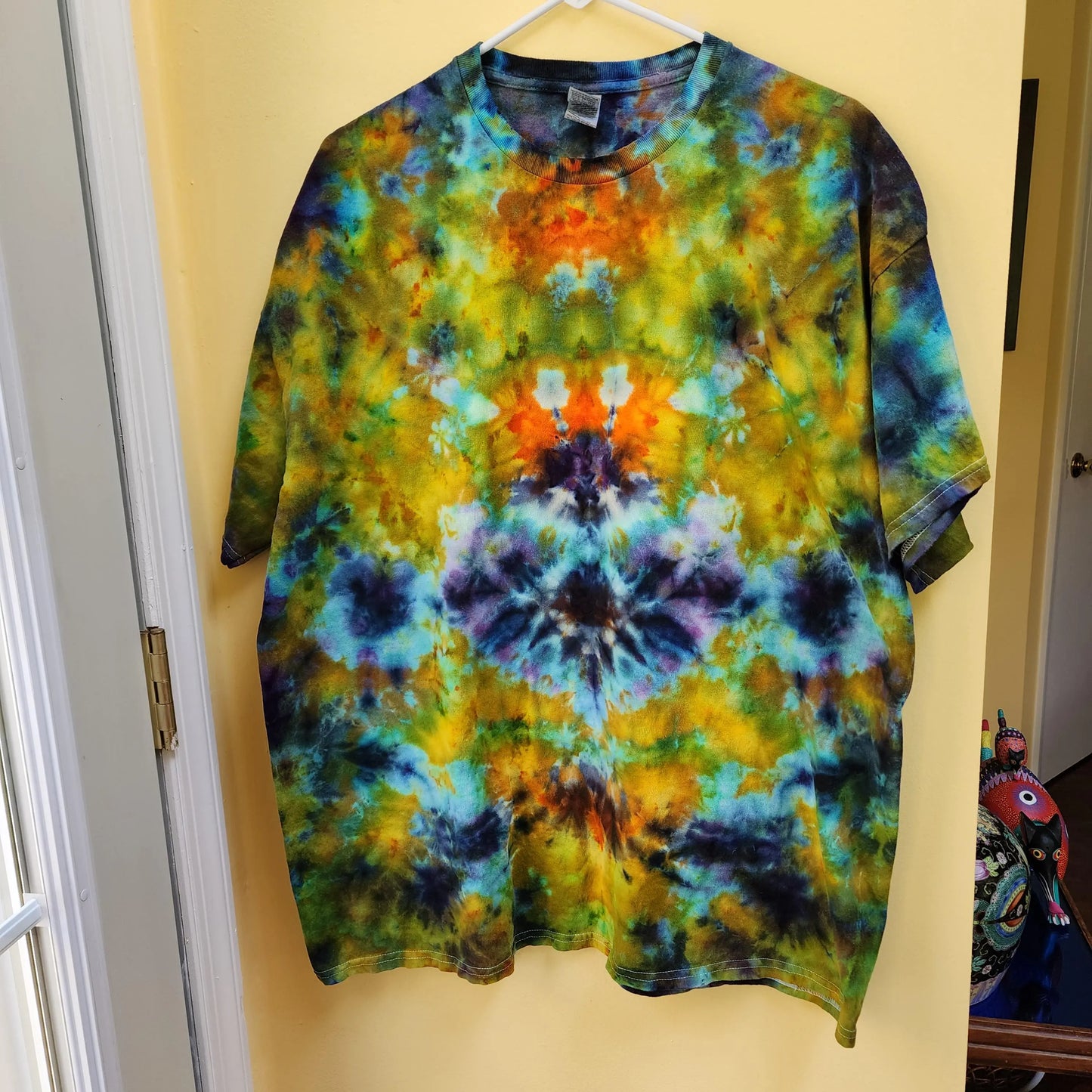 2x psychedelic blue earthy ice dyed tie dye unisex t-shirt