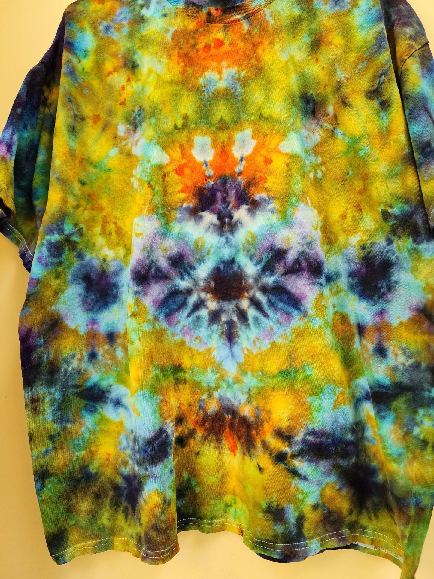 2x psychedelic blue earthy ice dyed tie dye unisex t-shirt