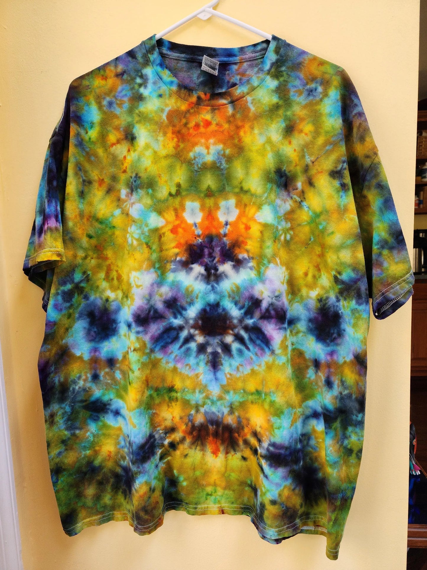 2x psychedelic blue earthy ice dyed tie dye unisex t-shirt