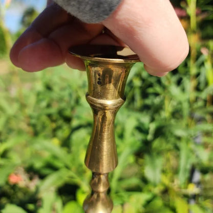Vintage Brass Candlestick Holders 8 inches tall sturdy brass set of 2