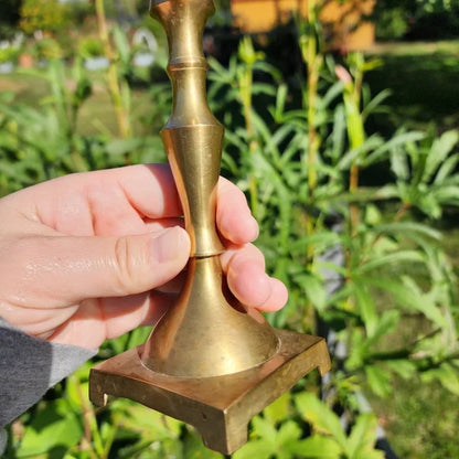 Vintage Brass Candlestick Holders 8 inches tall sturdy brass set of 2