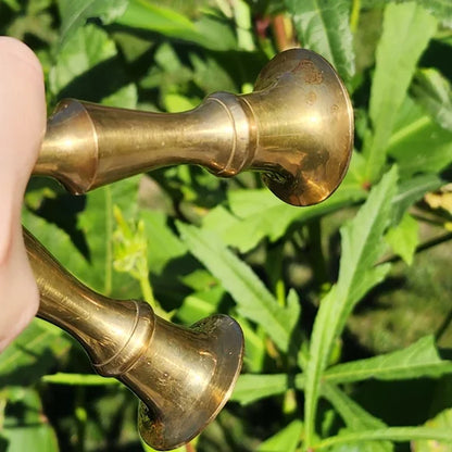 Vintage Brass Candlestick Holders 8 inches tall sturdy brass set of 2
