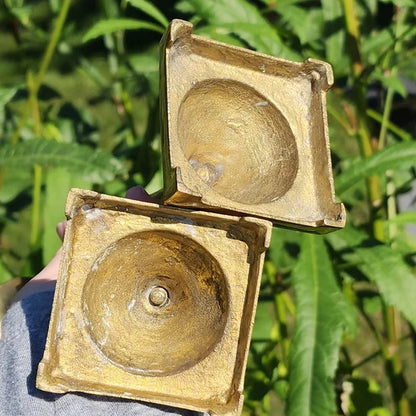 Vintage Brass Candlestick Holders 8 inches tall sturdy brass set of 2