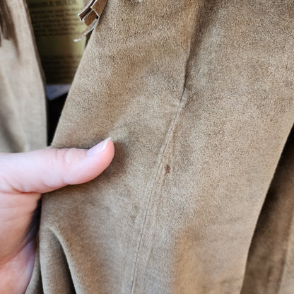 NWT Denim & Co. Jacket Womens Size Medium Carmel Suede Leather Western Wear